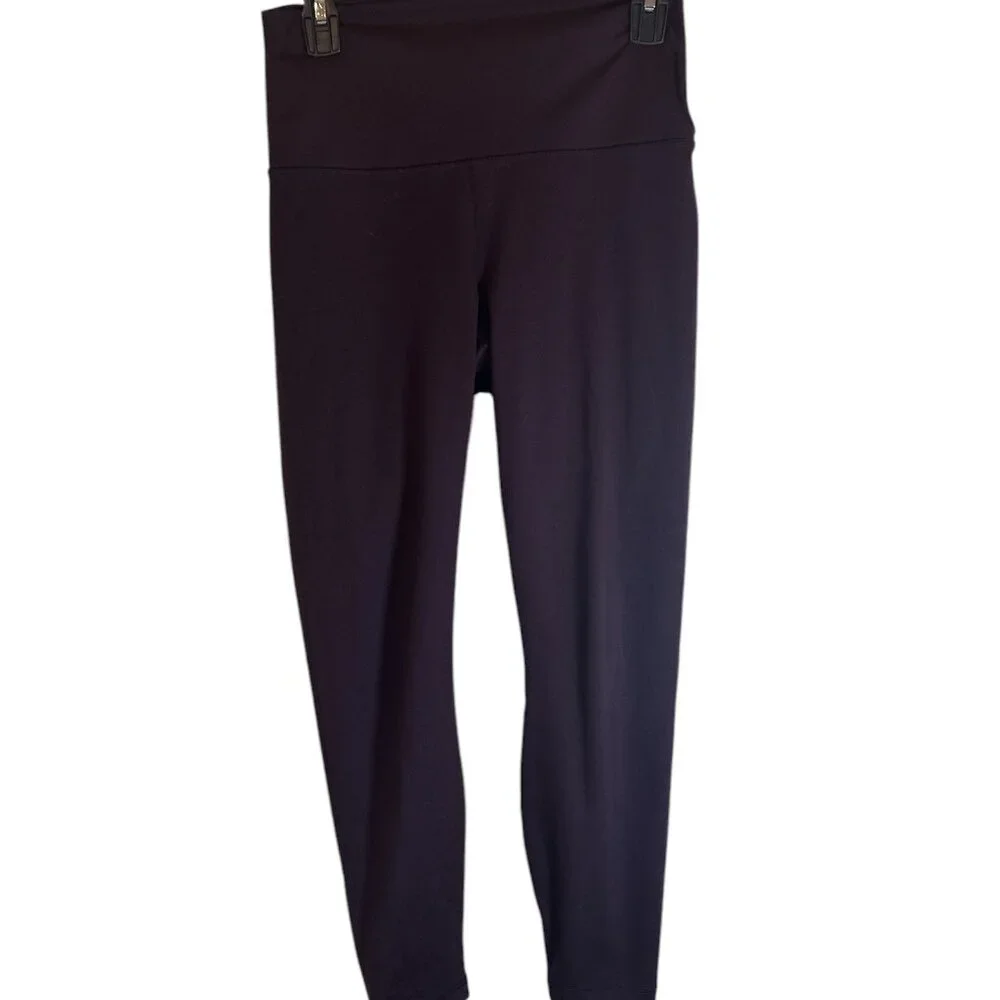 Yogalicious Lux Purple Hi-Rise Elastic Free Waistband Yoga Pants Leggings Sz M - Picture 4 of 11
